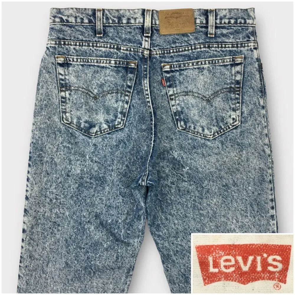 Vintage Levis 540 Jeans Mens Size 34x29‎ Made In USA Blue Acid Wash Blue Denim